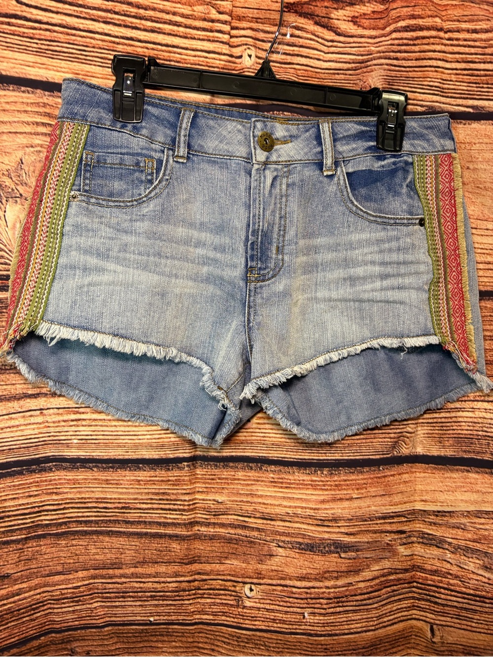 Mudd Light Blue Denim Shorts with Multicolor Side Trim